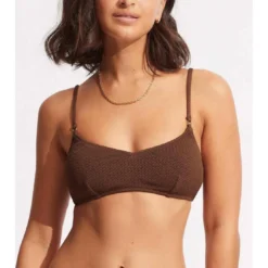 SeafollyHaut de maillot de bain bralette - Marron- Sea Dive