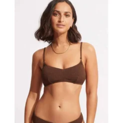 SeafollyHaut de maillot de bain bralette - Marron- Sea Dive