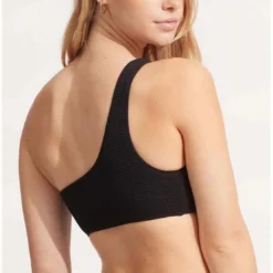 SeafollyHaut de maillot de bain one shoulder - Noir- Sea Dive