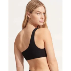 SeafollyHaut de maillot de bain one shoulder - Noir- Sea Dive