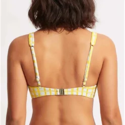 SeafollyHaut de maillot de bain bralette - Jaune- Amalfi Check