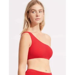 SeafollyHaut de maillot de bain one shoulder - Rouge Seafolly - Sea Dive