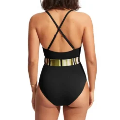 SeafollyMaillot de bain 1 pièce avec ceinture - Noir Seafolly- Sun Stripe