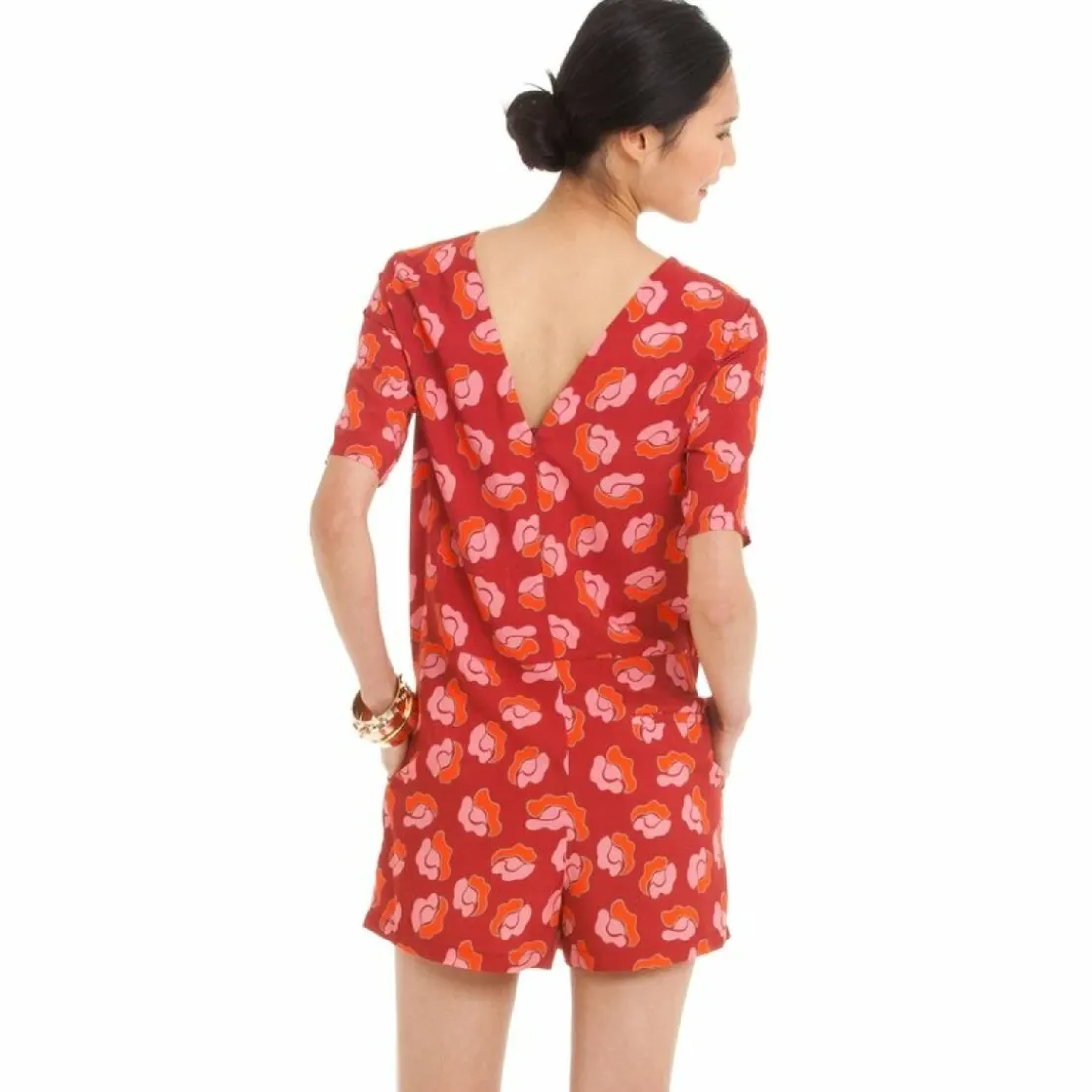 See u SoonCombishort manches courtes imprimé à fleurs femme See U Soon - Multicolore en viscose