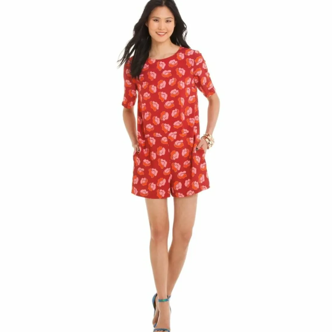See u SoonCombishort manches courtes imprimé à fleurs femme See U Soon - Multicolore en viscose