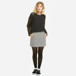 See u SoonJupe courte esprit jacquard femme See U Soon - Noir gris