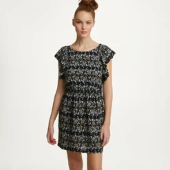 See u SoonRobe courte manches volantées imprimé floral dos nu femme See U Soon - Bleu