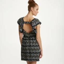 See u SoonRobe courte manches volantées imprimé floral dos nu femme See U Soon - Bleu