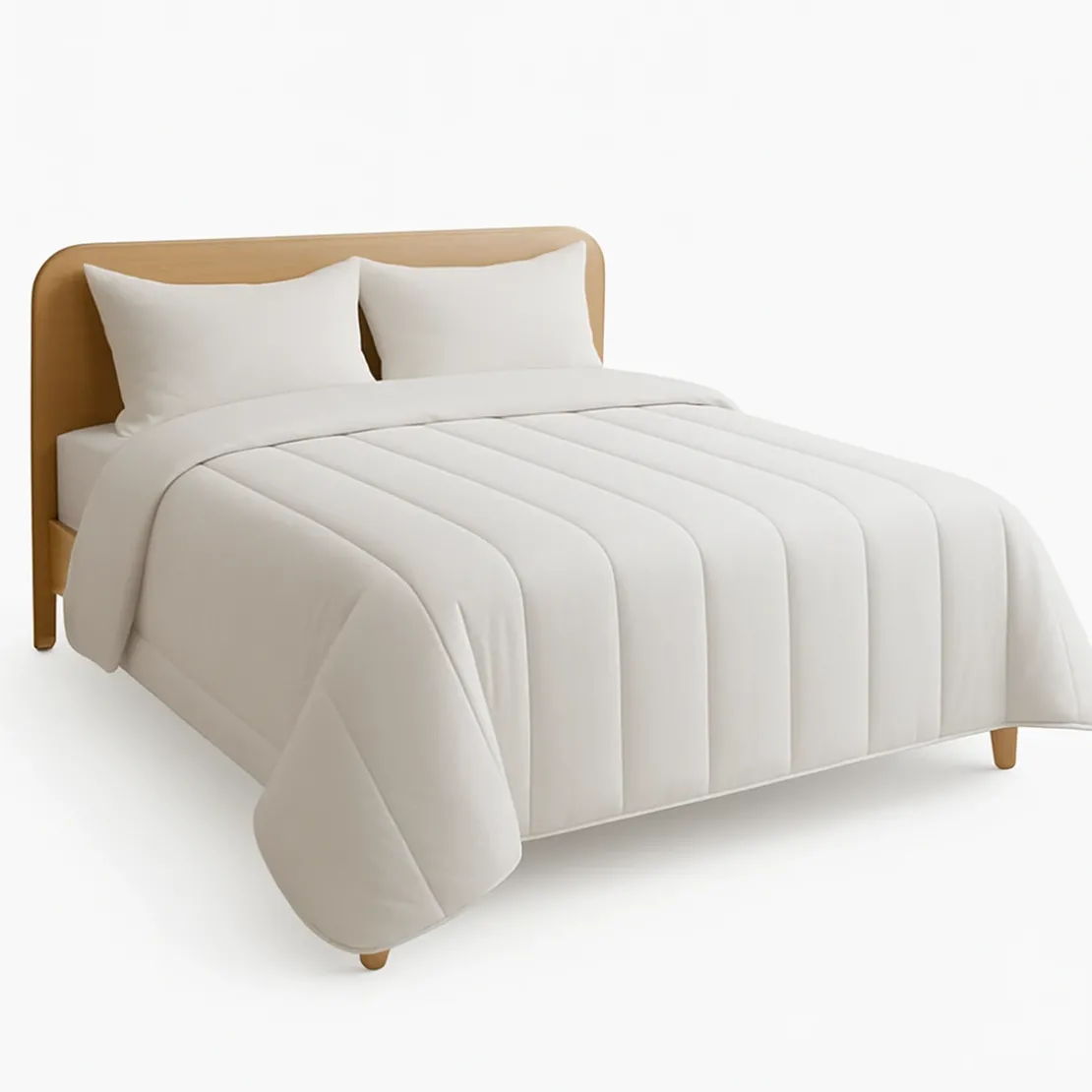 SeleniaCouette blanche tempérée "Lavable à 95°C" - Polycoton