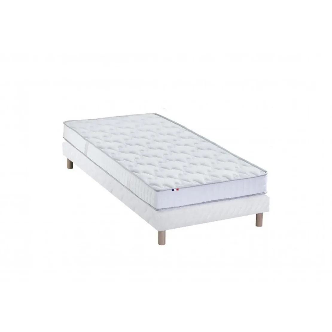 SeleniaEnsemble Matelas 100% latex 3 zones NUDE et Sommier Blanc