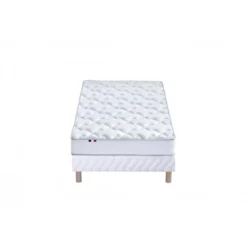 SeleniaEnsemble Matelas 100% latex 3 zones NUDE et Sommier Blanc