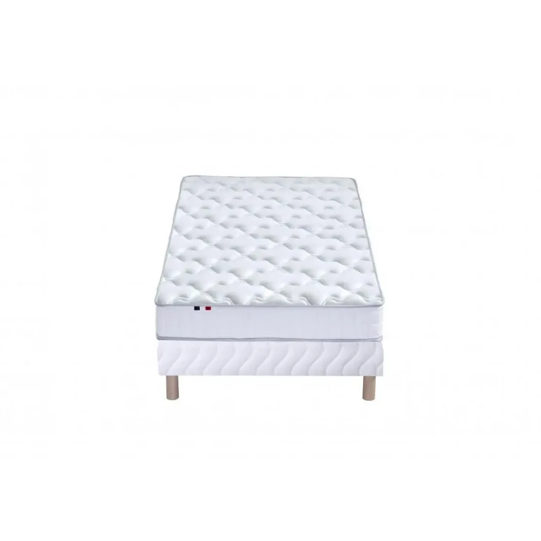 SeleniaEnsemble Matelas 100% latex 3 zones NUDE et Sommier Blanc