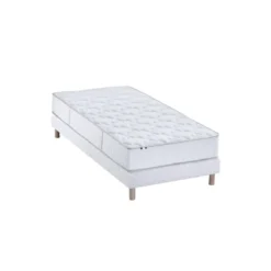 SeleniaEnsemble Matelas Ressorts 7 zones COSMA + Sommier - Made in France - Sommier Blanc