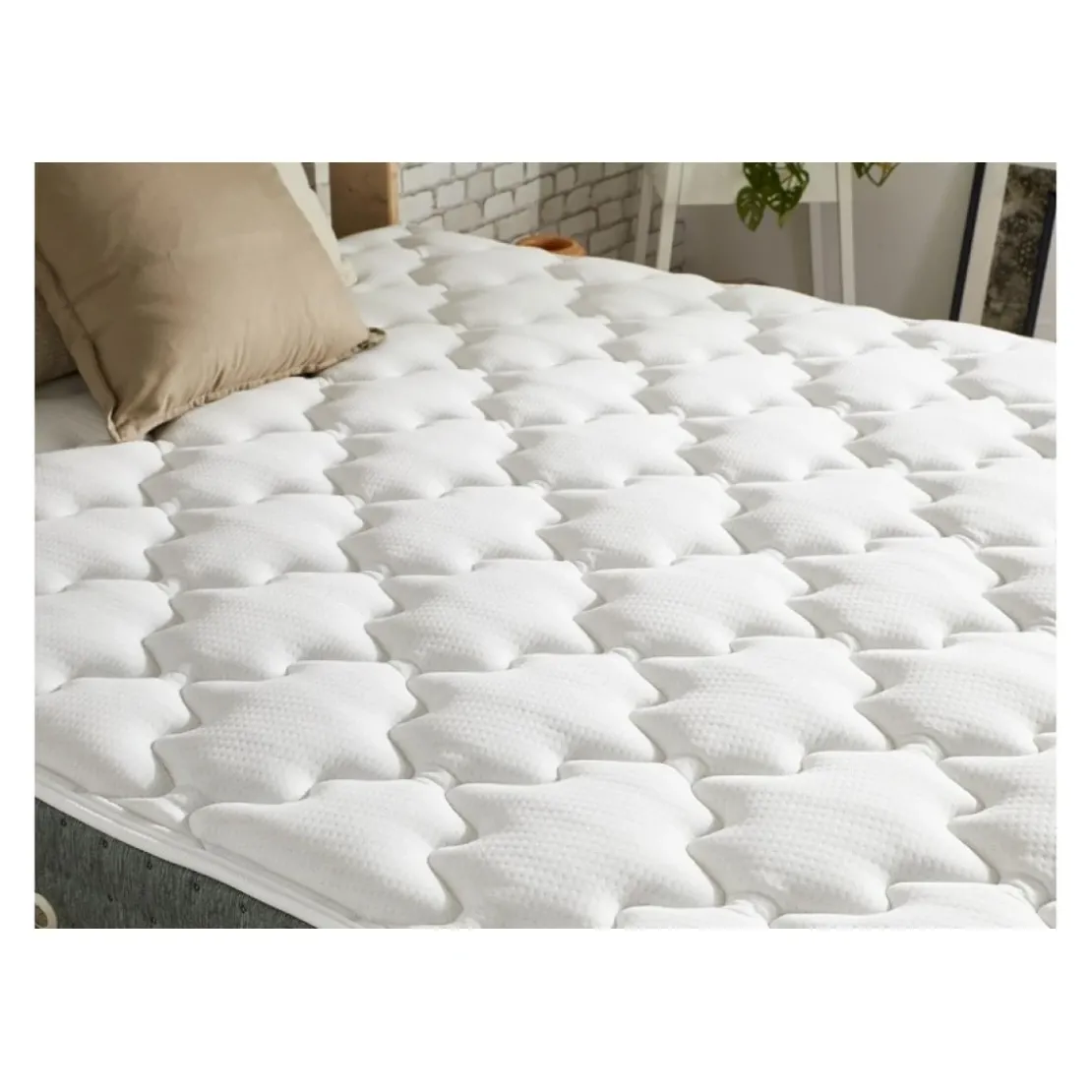 SeleniaEnsemble Matelas Ressort 7 Zones Face Hiver/Eté HYGO + Sommier Vert Céladon LEO Fabriqué En France