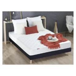 SeleniaEnsemble Matelas Ressorts Fermes biconiques SPECTOS + Sommier Made in France - Sommier Noir