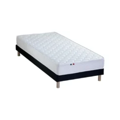 SeleniaEnsemble Matelas Ressorts Fermes biconiques SPECTOS + Sommier Made in France - Sommier Noir