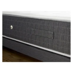 SeleniaEnsemble Matelas Ressort 7 Zones KISTO + Mémoire De Forme + Sommier Bleu Denim LEO Fabriqué En France