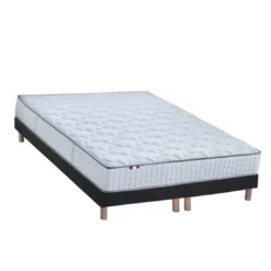 SeleniaEnsemble Matelas Ressorts 7 zones COSMA + Sommier - Made in France - Sommier Noir