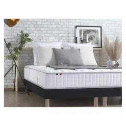 SeleniaEnsemble Matelas Ressorts 7 zones COSMA + Sommier - Made in France - Sommier Noir