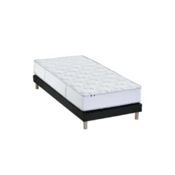 SeleniaEnsemble Matelas Ressorts 7 zones COSMA + Sommier - Made in France - Sommier Noir