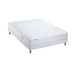 SeleniaEnsemble Matelas Ressorts 5 Zones STAR et Sommier Blanc