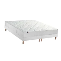 SeleniaEnsemble Matelas Ressorts 5 Zones STAR et Sommier Blanc
