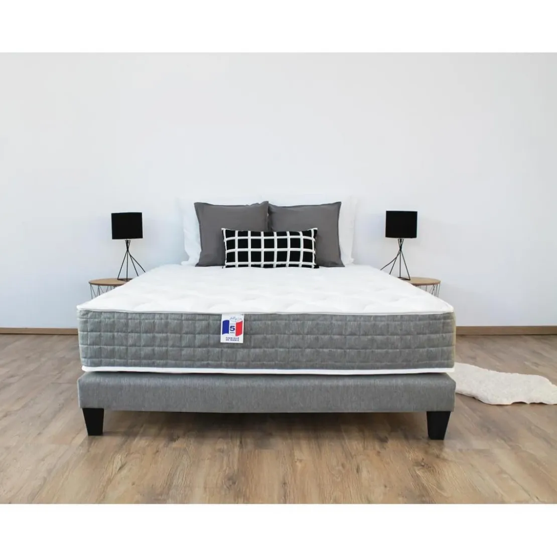 SeleniaEnsemble Sommier + Matelas Ressorts Ensachés MAT 7 zones de confort Sélenia
