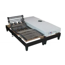 SeleniaLit de Relaxation Matelas Latex et Sommier Electrique à Lattes et Plots AINA