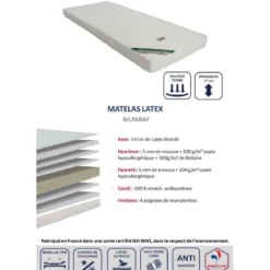 SeleniaLit de Relaxation Matelas Mousse à Mémoire de Forme et Sommier Electrique à Lattes Hêtre RUHE