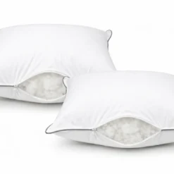 SeleniaLot de 2 oreillers blancs fermes "Prestige" - Coton Percale