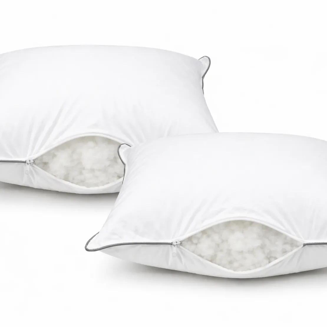 SeleniaLot de 2 oreillers blancs fermes "Prestige" - Coton Percale