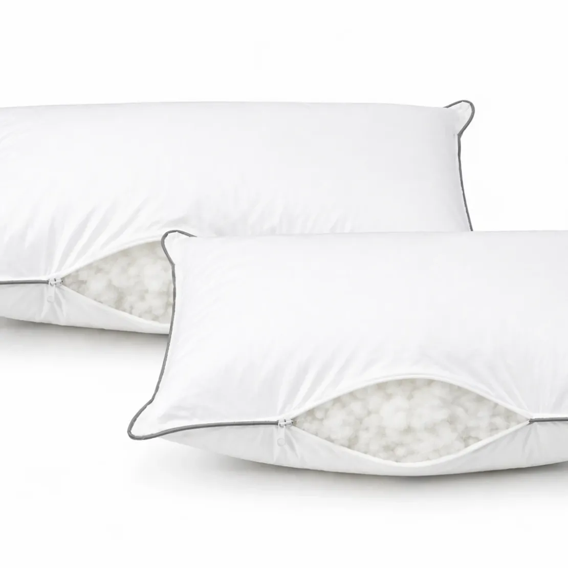 SeleniaLot de 2 oreillers blancs fermes "Prestige" - Coton Percale