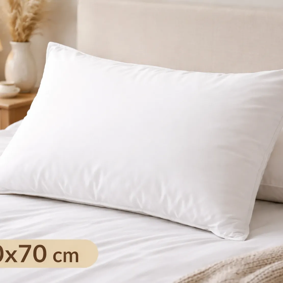 SeleniaOreiller blanc Ferme "Hygiène Plus" - Microfibre - blanc