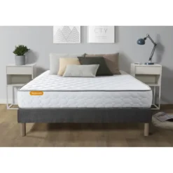 SeptnuitsEnsemble matelas Memoire de forme avec sommier gris Memo