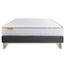 SeptnuitsEnsemble matelas Memoire de forme avec sommier gris Memo