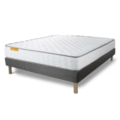 SeptnuitsEnsemble matelas Memoire de forme avec sommier gris Memo
