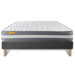 SeptnuitsMatelas avec sommier gris Memo Plus Memoire de forme 3 zones