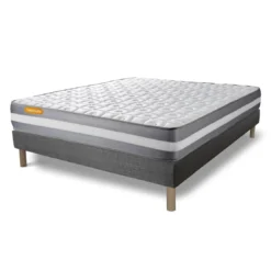 SeptnuitsMatelas avec sommier gris Memo Plus Memoire de forme 3 zones