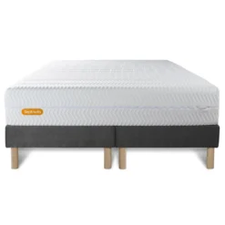SeptnuitsMatelas double sommiers gris Memo Bio Mousse a memoire de forme 5 zones de confort Maxi epaisseur Dehoussable