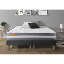 SeptnuitsMatelas double sommiers gris Memo Plus Memoire de forme 3 zones