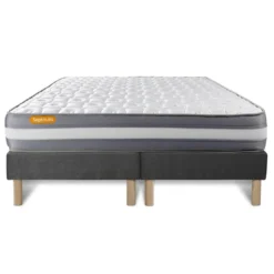 SeptnuitsMatelas double sommiers gris Memo Plus Memoire de forme 3 zones