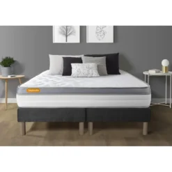 SeptnuitsMatelas double sommier gris Memo Zen Mousse a memoire de forme 5 zones de confort MAXI epaisseur
