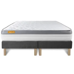 SeptnuitsMatelas double sommier gris Memo Zen Mousse a memoire de forme 5 zones de confort MAXI epaisseur