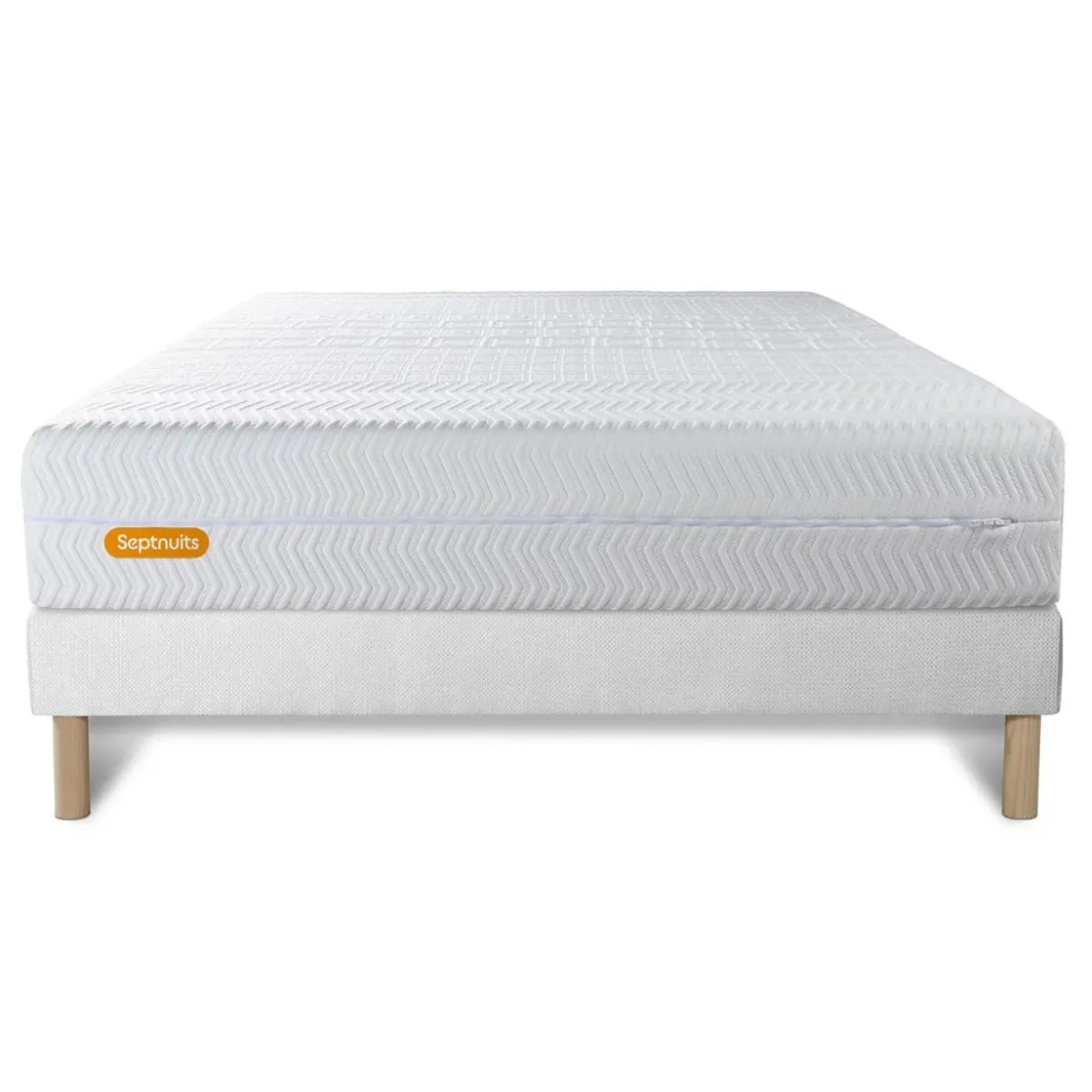 SeptnuitsMatelas et sommier Memo Bio Mousse a memoire de forme 5 zones de confort Maxi epaisseur Dehoussable