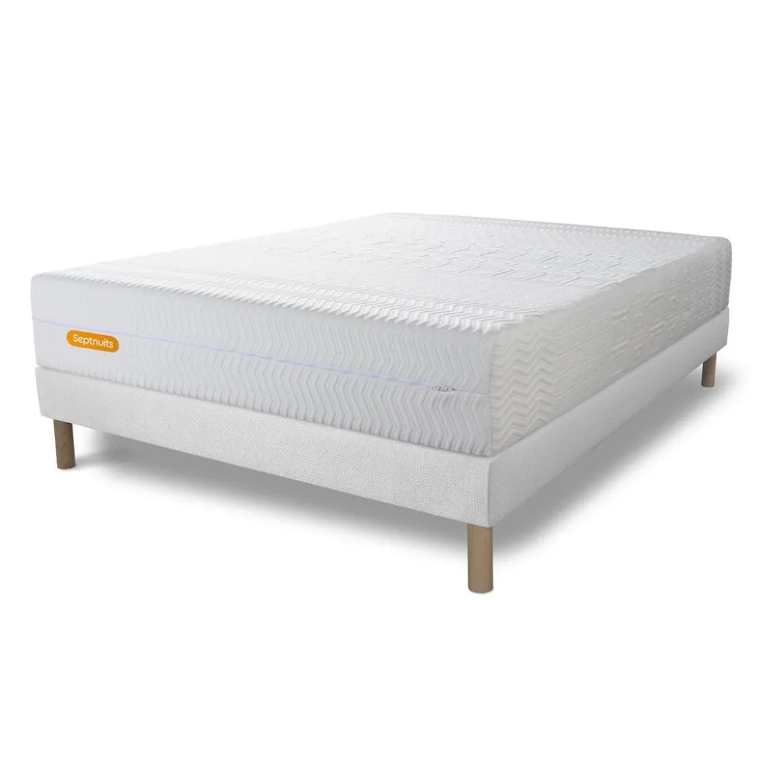 SeptnuitsMatelas et sommier Memo Bio Mousse a memoire de forme 5 zones de confort Maxi epaisseur Dehoussable