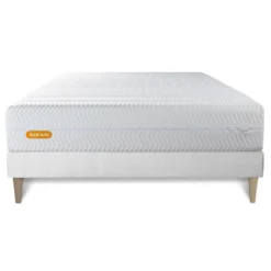 SeptnuitsMatelas et sommier kit blanc Memo Bio Mousse a memoire de forme Maxi epaisseur Dehoussable