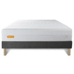 SeptnuitsMatelas et sommier gris Memo Bio Mousse a memoire de forme 5 zones de confort Maxi epaisseur Dehoussable