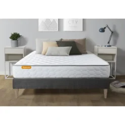 SeptnuitsMatelas Memoire de forme sommier kit gris