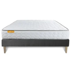 SeptnuitsMatelas Memoire de forme sommier kit gris