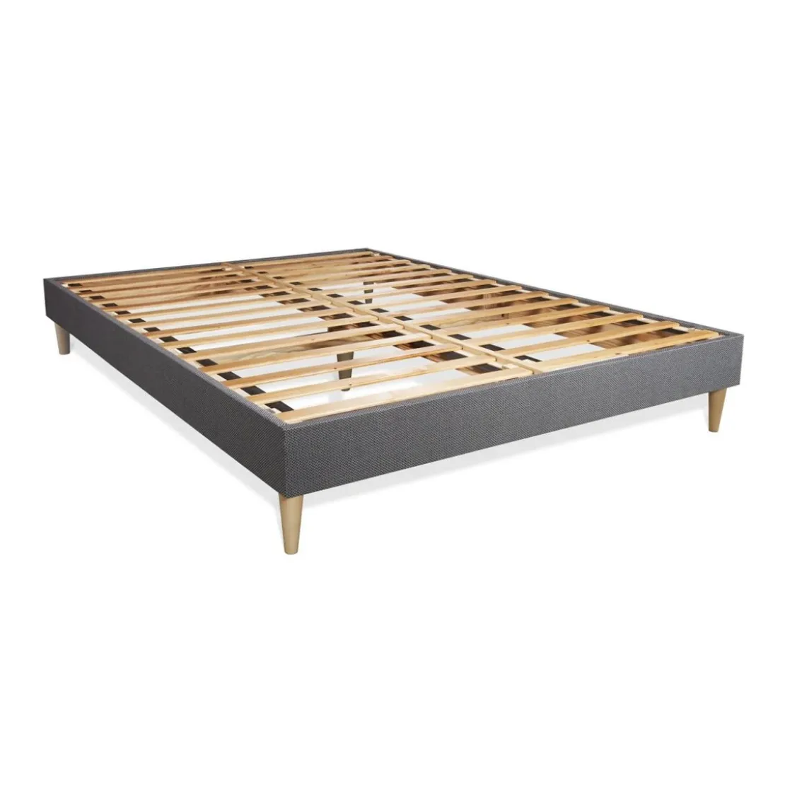 SeptnuitsMatelas Memoire de forme sommier kit gris